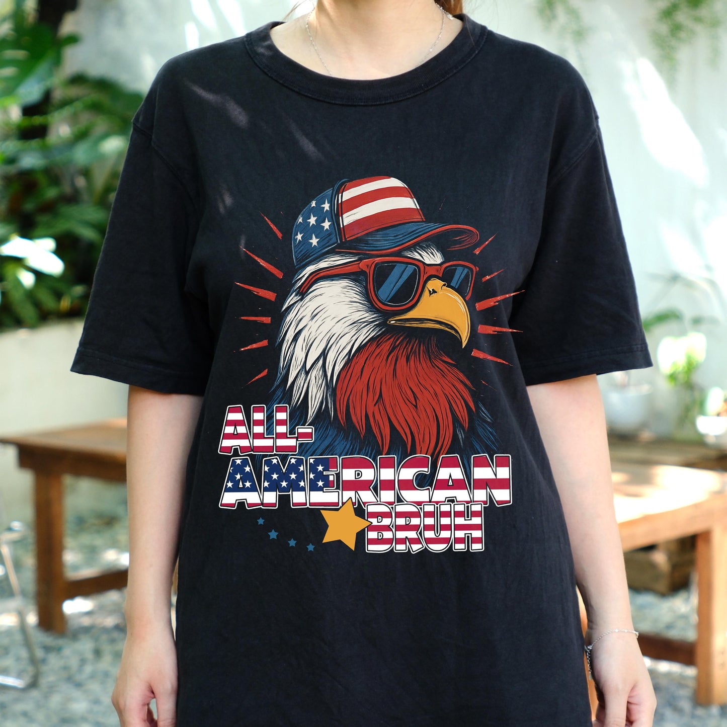 All American Bruh Shirt, Funny Bald Eagle USA Tee, 4th of July Graphic T-Shirt, Patriotic Cool Bird Shirt, Independence Day Outfit