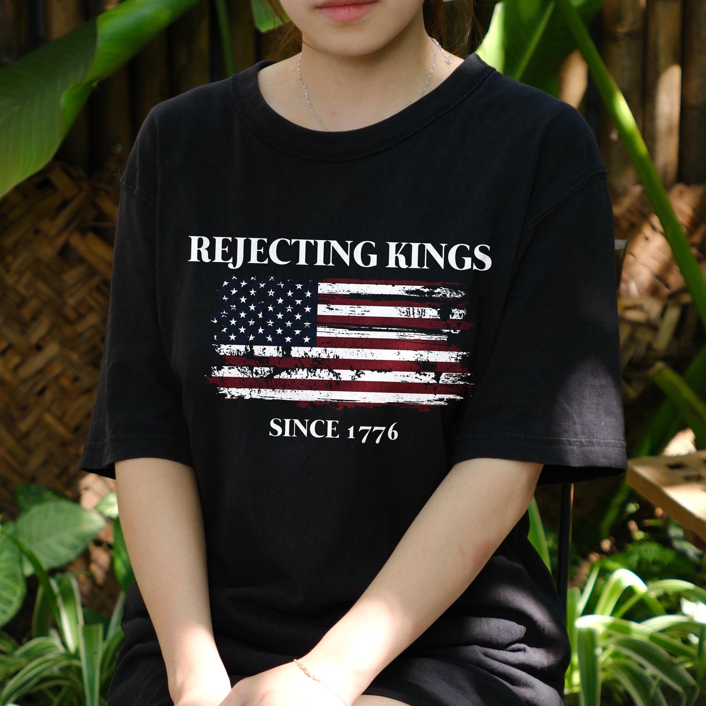 Rejecting Kings Since 1776 Shirt, Patriotic Distressed Flag Tee, Funny American Independence Day Shirt, USA Freedom T-Shirt Gift