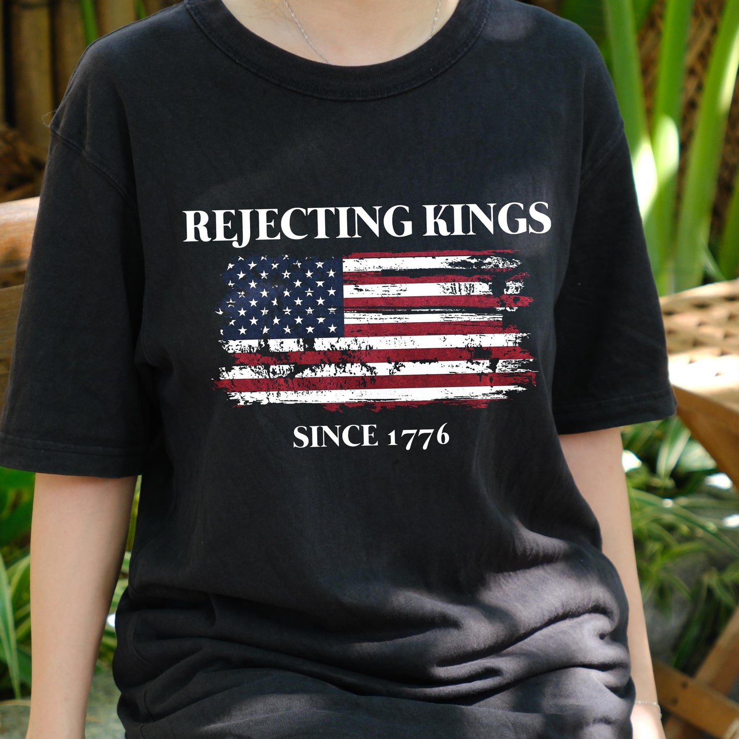 Rejecting Kings Since 1776 Shirt, Patriotic Distressed Flag Tee, Funny American Independence Day Shirt, USA Freedom T-Shirt Gift