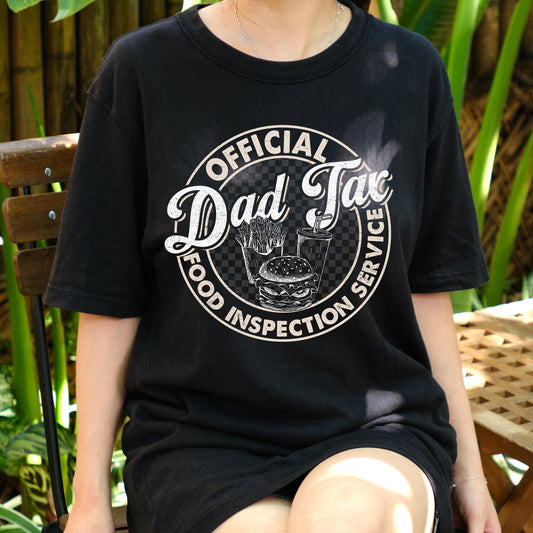 Official Dad Tax Shirt, Funny Fatherhood Food Tee, Burger Fries Snack Inspector Shirt, Dad Joke T-Shirt, Father’s Day Gift for Him