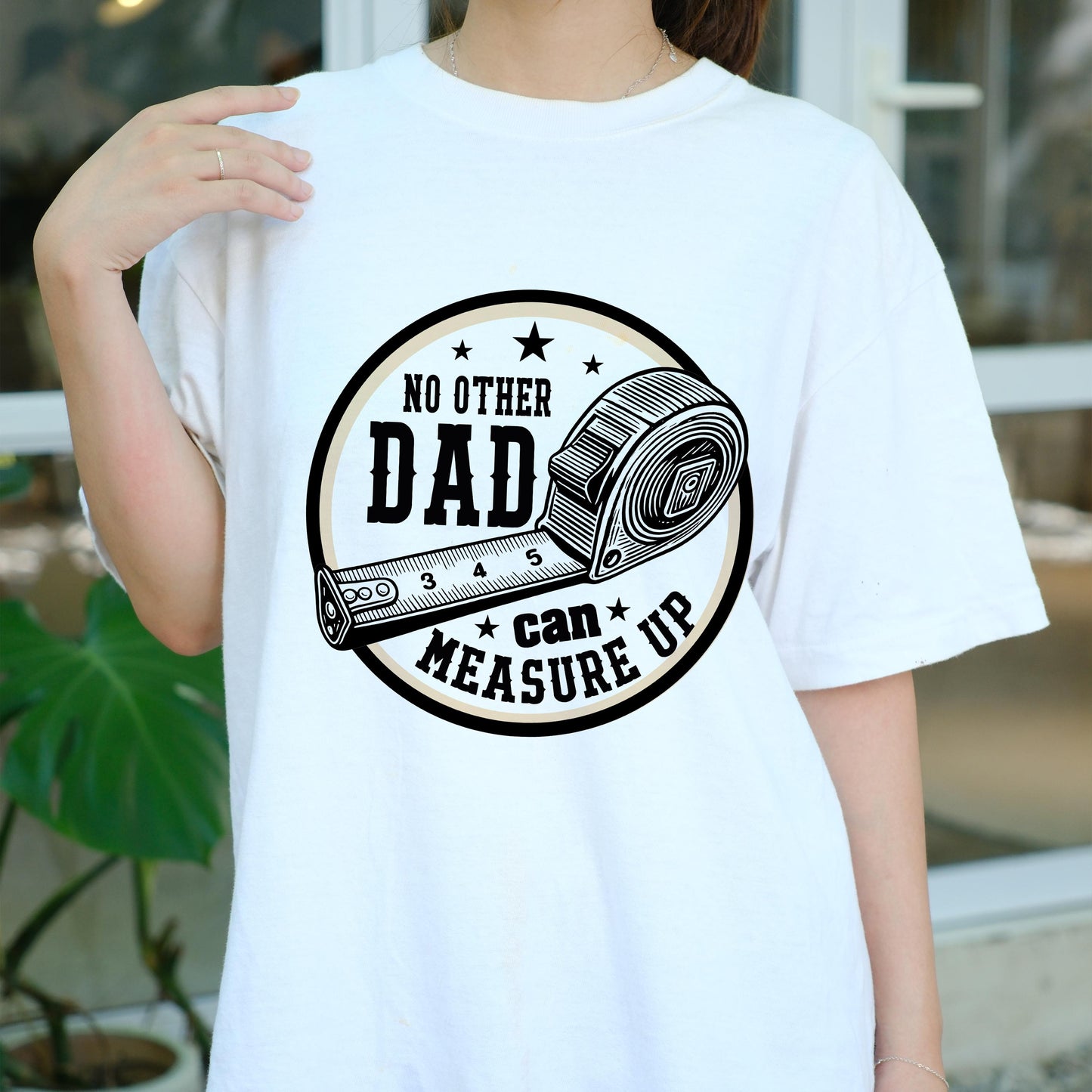 No Other Dad Can Measure Up Shirt, Funny Father’s Day Tee, Tape Measure Dad Joke Shirt, Handy Dad Gift, DIY Tool T-Shirt for Him