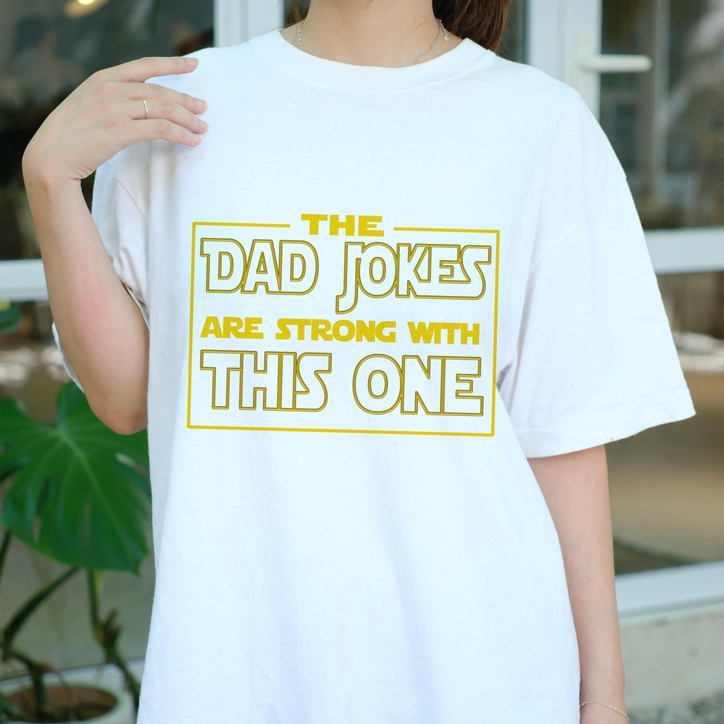 Dad Jokes Are Strong With This One Shirt, Funny Sci-Fi Themed Dad Tee, Nerdy Father’s Day Gift, Geeky Star Pun T-Shirt for Him