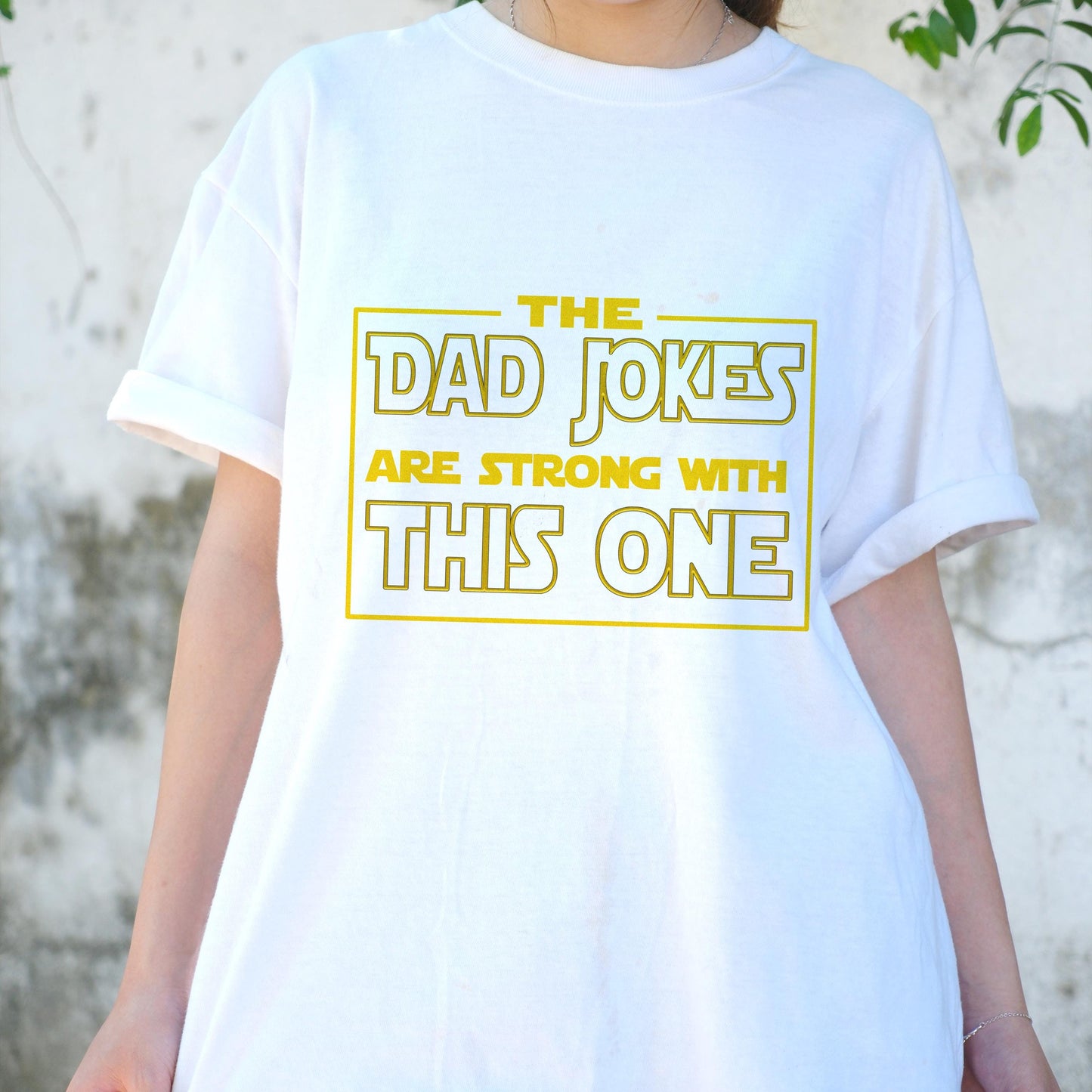 Dad Jokes Are Strong With This One Shirt, Funny Sci-Fi Themed Dad Tee, Nerdy Father’s Day Gift, Geeky Star Pun T-Shirt for Him