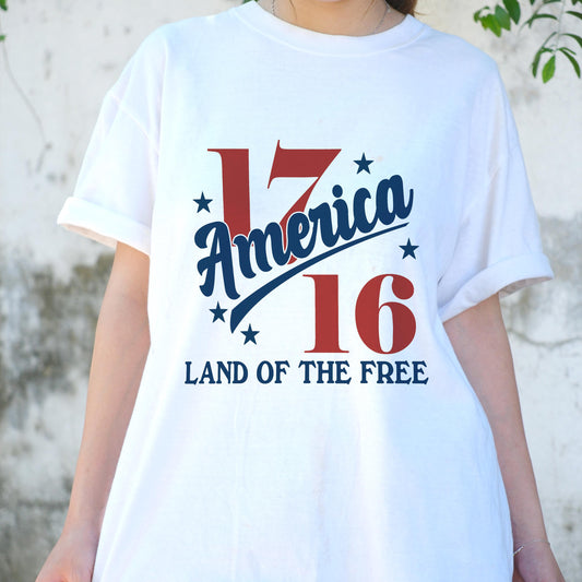1776 America Land of the Free Shirt, Patriotic USA Tee, Vintage Fourth of July T-Shirt, Independence Day Freedom Graphic Tee
