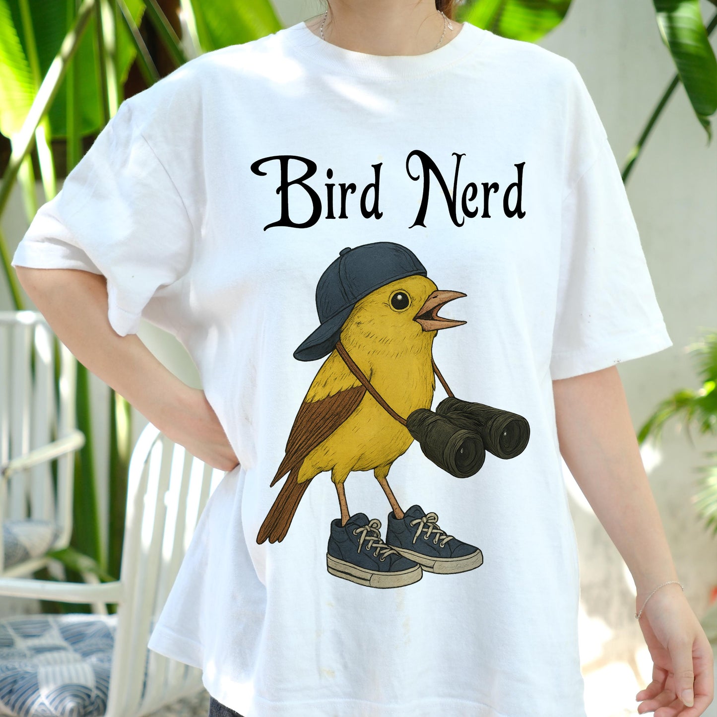 Bird Nerd Shirt, Funny Birdwatcher Tee with Cute Cartoon Bird, Birder Gift T-Shirt, Nature Lover Outfit, Ornithology Geek Graphic Tee