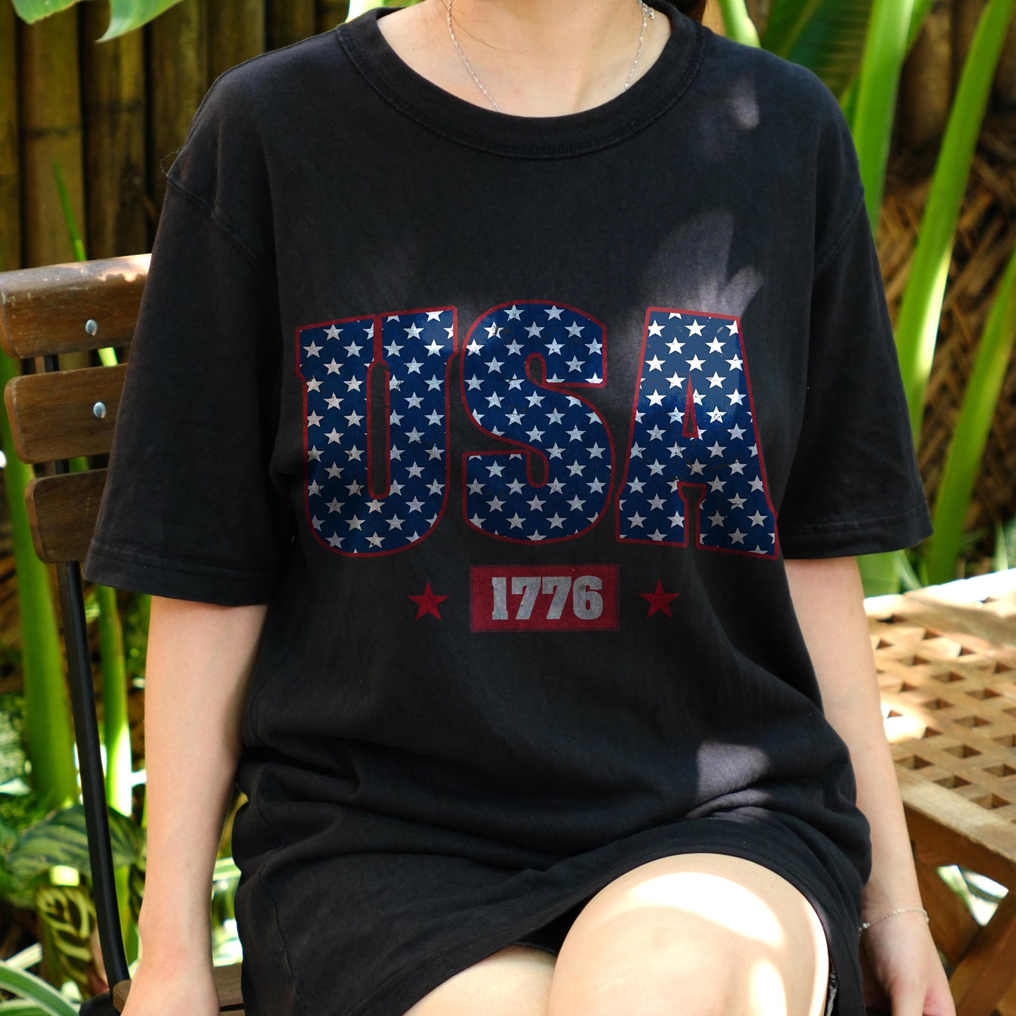 USA 1776 Shirt, Patriotic American Flag Stars Tee, Vintage 4th of July T-Shirt, Independence Day Outfit, Freedom Graphic USA Top