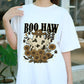 Boo Haw Shirt, Western Ghost Halloween Tee, Spooky Cow Print Ghost Shirt, Sunflower Fall Cowgirl T-Shirt, Retro Country Halloween Top