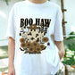 Boo Haw Shirt, Western Ghost Halloween Tee, Spooky Cow Print Ghost Shirt, Sunflower Fall Cowgirl T-Shirt, Retro Country Halloween Top