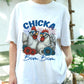 Chicka Bom Bom Chicken Shirt, Patriotic Chicken 4th of July Tee, Funny Farm Animal T-Shirt, USA Celebration Graphic Tee for Women Men