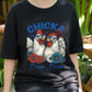 Chicka Bom Bom Chicken Shirt, Patriotic Chicken 4th of July Tee, Funny Farm Animal T-Shirt, USA Celebration Graphic Tee for Women Men