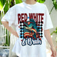 Red White & Bruh Fishing Shirt, 4th of July Patriotic Bass Tee, American Flag Sunglasses Fish Shirt, Funny USA Independence Day Gift