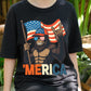 Funny Gorilla USA Shirt, Patriotic July 4th Muscle Ape Tee, 'Merica American Flag T-Shirt, Independence Day Party Shirt for Men Women