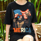Funny Gorilla USA Shirt, Patriotic July 4th Muscle Ape Tee, 'Merica American Flag T-Shirt, Independence Day Party Shirt for Men Women