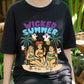 Wicked Summer Shirt, Funny Halloween Beach Tee, Plus Size Witchy Swimsuit Shirt, Spooky Cute Summer T-Shirt, Retro Witch Friends Tee