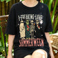 I Freaking Love Summerween Shirt, Funny Halloween Summer Tee, Spooky Monster Beach Shirt, Retro Skeleton Ice Cream T-Shirt, Fallween Vibe