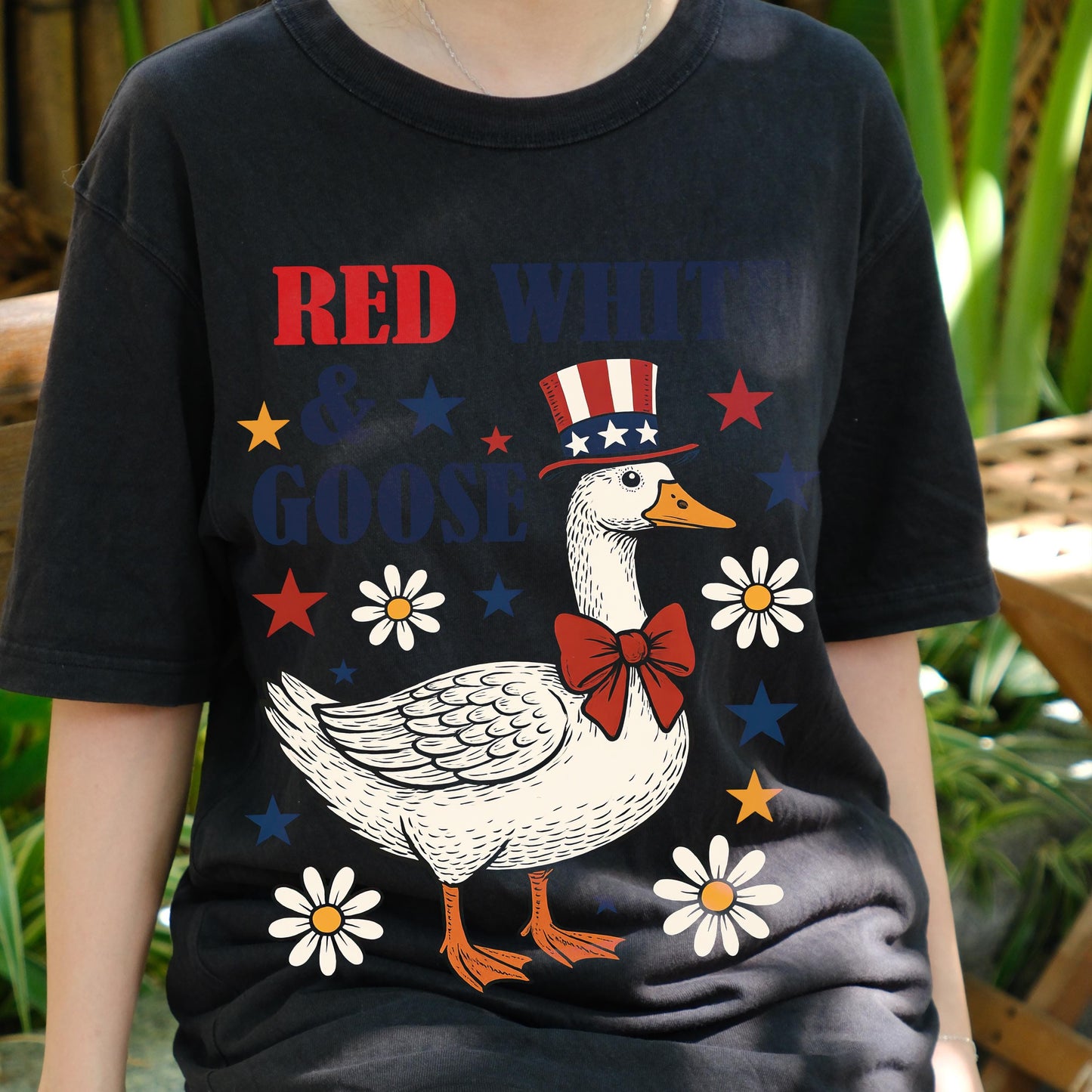 Funny 4th of July Goose Shirt, Red White and Goose Tee, Patriotic Animal Shirt, Independence Day Outfit, USA Party T-Shirt Gift