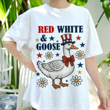 Funny 4th of July Goose Shirt, Red White and Goose Tee, Patriotic Animal Shirt, Independence Day Outfit, USA Party T-Shirt Gift