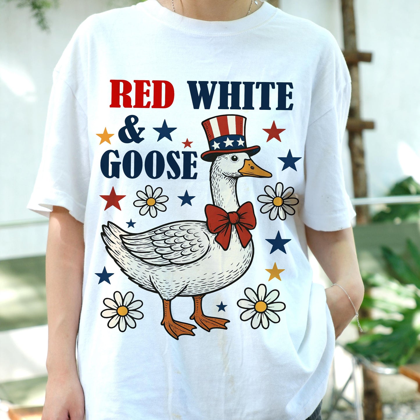 Funny 4th of July Goose Shirt, Red White and Goose Tee, Patriotic Animal Shirt, Independence Day Outfit, USA Party T-Shirt Gift