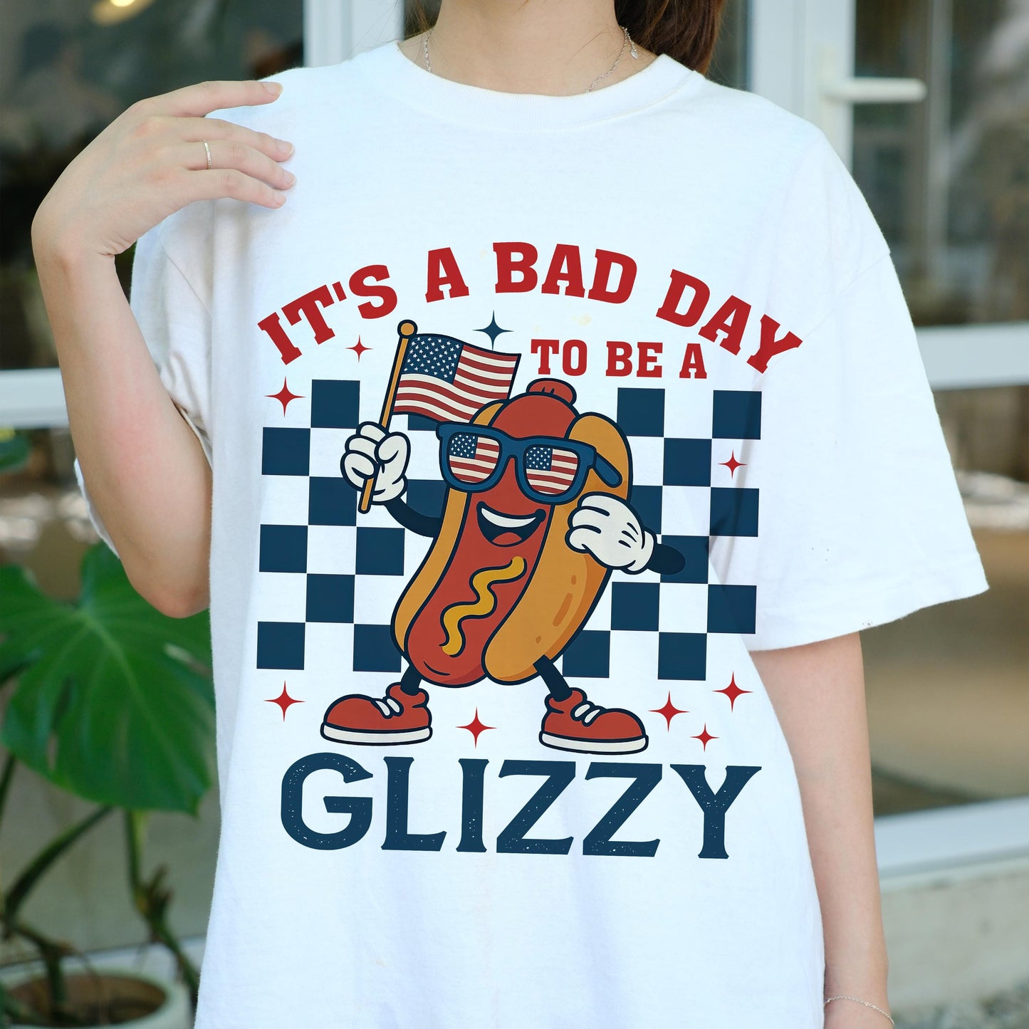 It’s a Bad Day to Be a Glizzy Shirt, Funny 4th of July Hot Dog Tee, Patriotic Foodie T-Shirt, BBQ Cookout Shirt, USA Summer Party Top