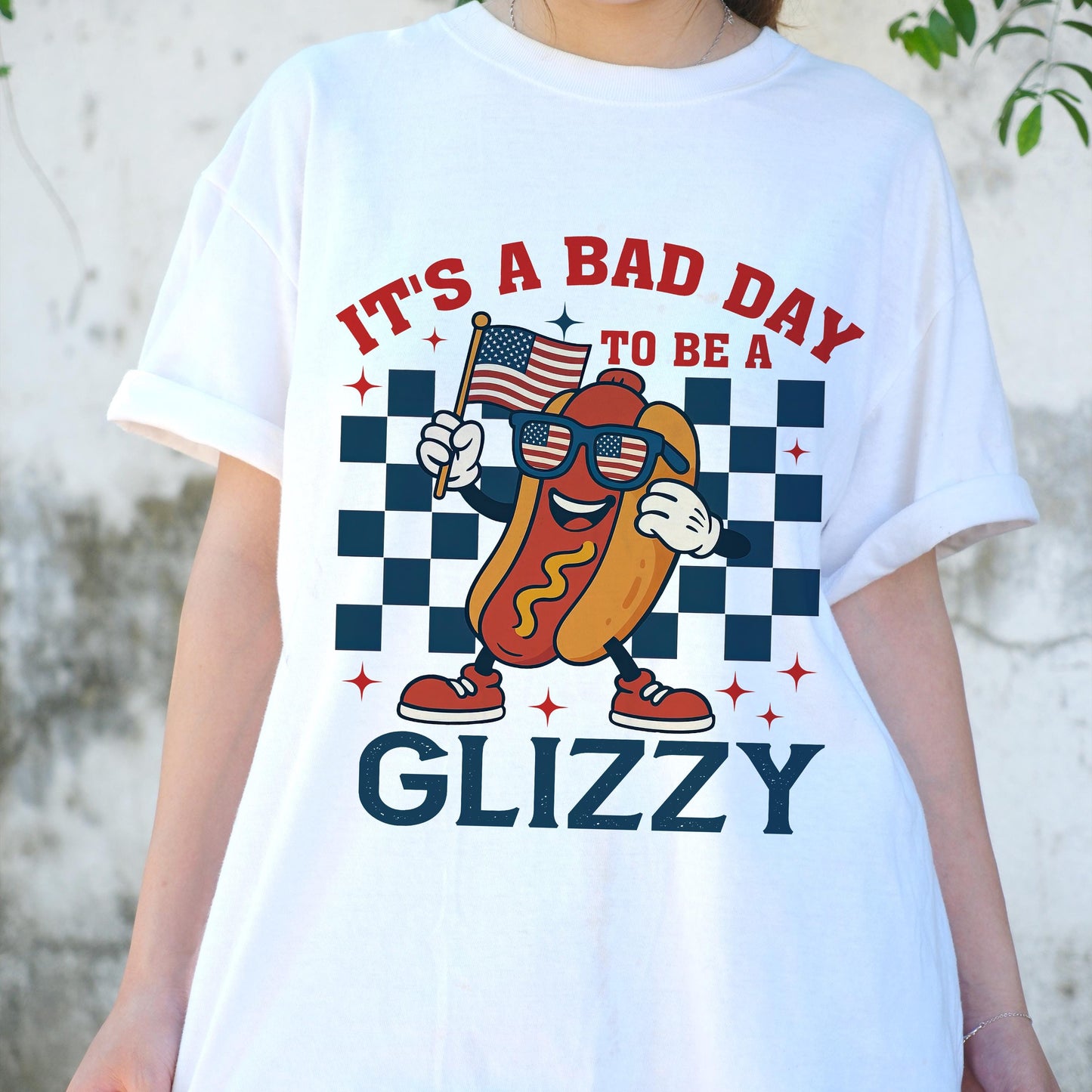 It’s a Bad Day to Be a Glizzy Shirt, Funny 4th of July Hot Dog Tee, Patriotic Foodie T-Shirt, BBQ Cookout Shirt, USA Summer Party Top