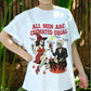 All Men Are Cremated Equal Shirt, Witchy Feminist Dark Humor Tee, Halloween Retro Skeleton T-Shirt, Funny Spooky Girl Power Graphic Tee