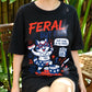 Feral But Free Raccoon Shirt, Funny 4th of July Tee, Patriotic Animal Graphic T-Shirt, Liberty-ish USA Meme Shirt, Independence Day Outfit