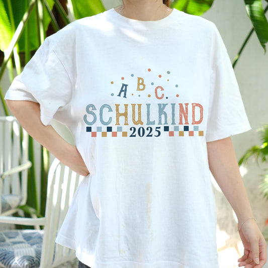 ABC Schulkind 2025 Shirt, Einschulung T-Shirt Kinder, Back to School Tee, Erstklässler Geschenk, Schulanfang Outfit Jungen Mädchen