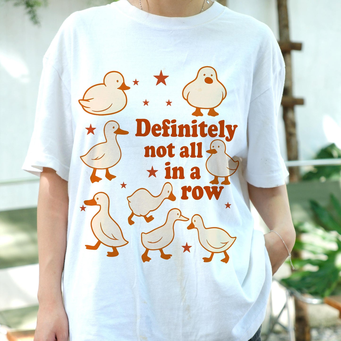 Definitely Not All in a Row Shirt, Funny Duck Chaos Tee, Quirky Mental Health Humor T-Shirt, Cute Animal Graphic Tee, Unisex Gift