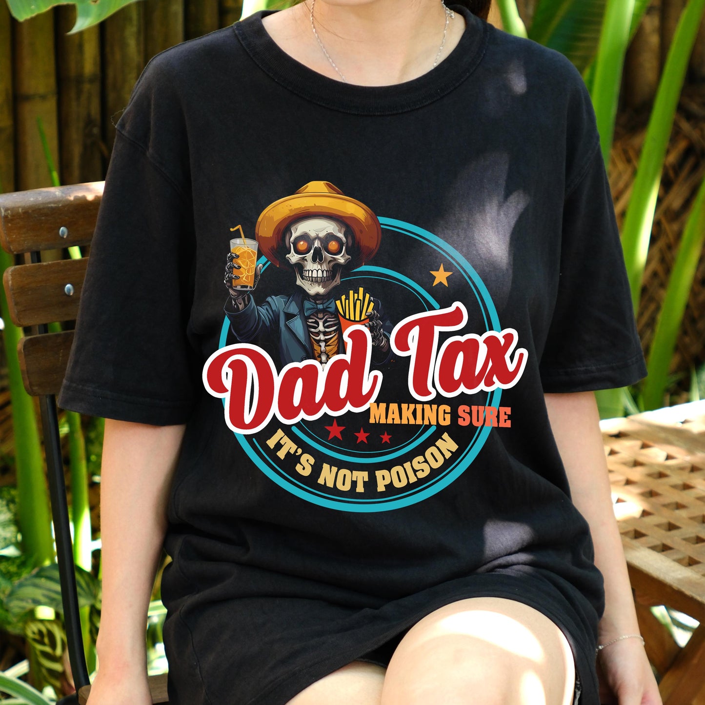 Dad Tax Shirt Funny Skeleton Tee, Making Sure It’s Not Poison, Food Snacking Dad T-Shirt, Father’s Day Gift, Cool Skull Dad Humor Tee