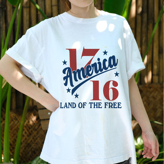 1776 America Land of the Free Shirt, Patriotic USA Tee, Vintage Fourth of July T-Shirt, Independence Day Freedom Graphic Tee