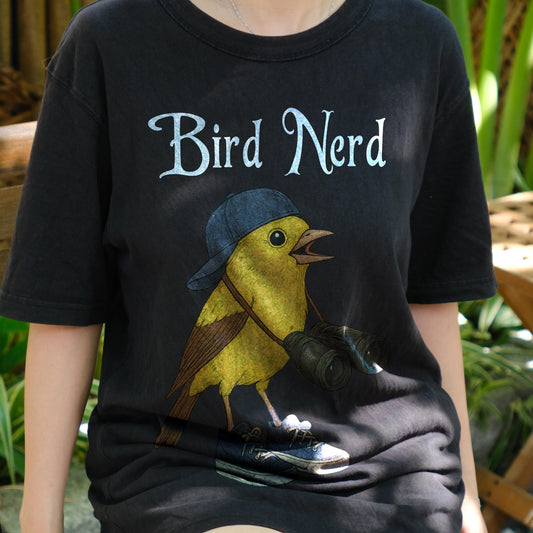 Bird Nerd Shirt, Funny Birdwatcher Tee with Cute Cartoon Bird, Birder Gift T-Shirt, Nature Lover Outfit, Ornithology Geek Graphic Tee