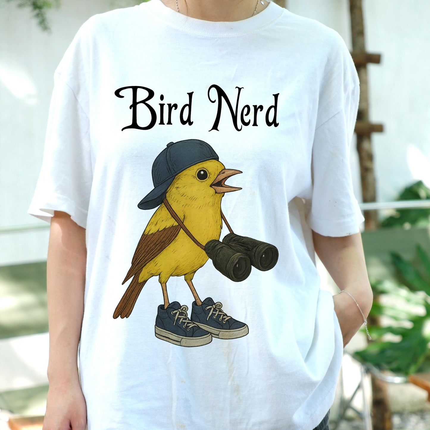 Bird Nerd Shirt, Funny Birdwatcher Tee with Cute Cartoon Bird, Birder Gift T-Shirt, Nature Lover Outfit, Ornithology Geek Graphic Tee