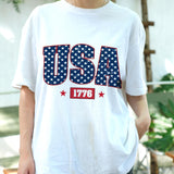 USA 1776 Shirt, Patriotic American Flag Stars Tee, Vintage 4th of July T-Shirt, Independence Day Outfit, Freedom Graphic USA Top