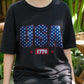 USA 1776 Shirt, Patriotic American Flag Stars Tee, Vintage 4th of July T-Shirt, Independence Day Outfit, Freedom Graphic USA Top