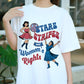 Stars Stripes and Women’s Rights Shirt, Retro Feminist USA Tee, Patriotic 4th of July Pinup T-Shirt, Girl Power Independence Day Top