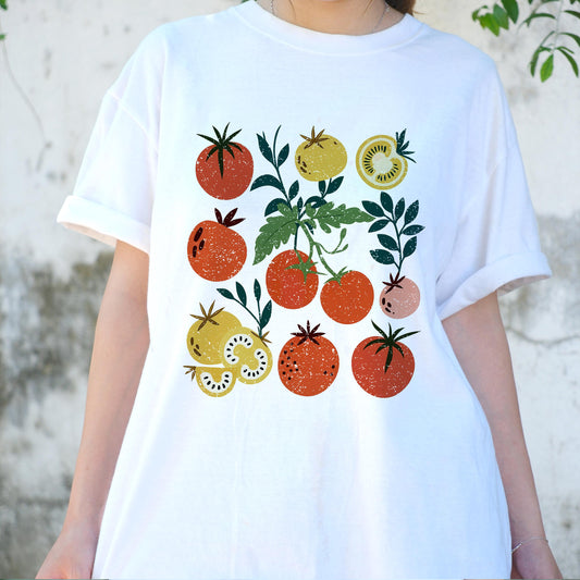 Vintage Tomato Garden Shirt, Cute Heirloom Tomato Graphic Tee, Farmer’s Market Vegetable Shirt, Retro Veggie Plant Lover Gift Tee