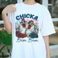 Chicka Bom Bom Chicken Shirt, Patriotic Chicken 4th of July Tee, Funny Farm Animal T-Shirt, USA Celebration Graphic Tee for Women Men