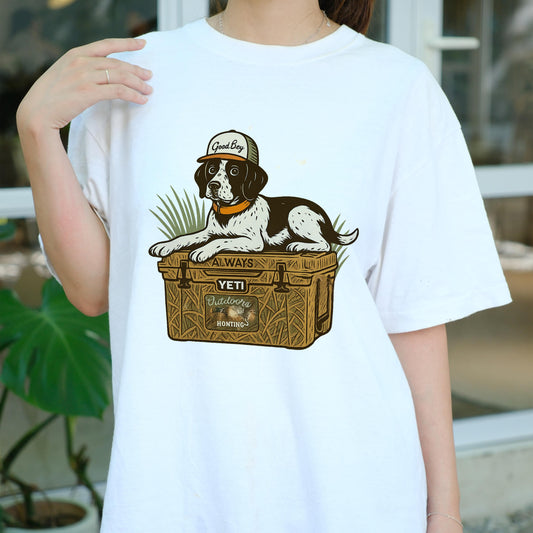 Good Boy Dog Hunting Shirt, Outdoor Yeti Cooler Dog Tee, Funny Hunting Dog Lover Shirt, Country Gift for Men, Rustic Pet Owner T-Shirt