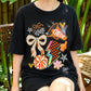 Retro Cheerleading Shirt, Cheer Squad Tee, Cheerleader Graphic T-Shirt, Game Day Spirit Wear, Pom Pom Bow Megaphone Top