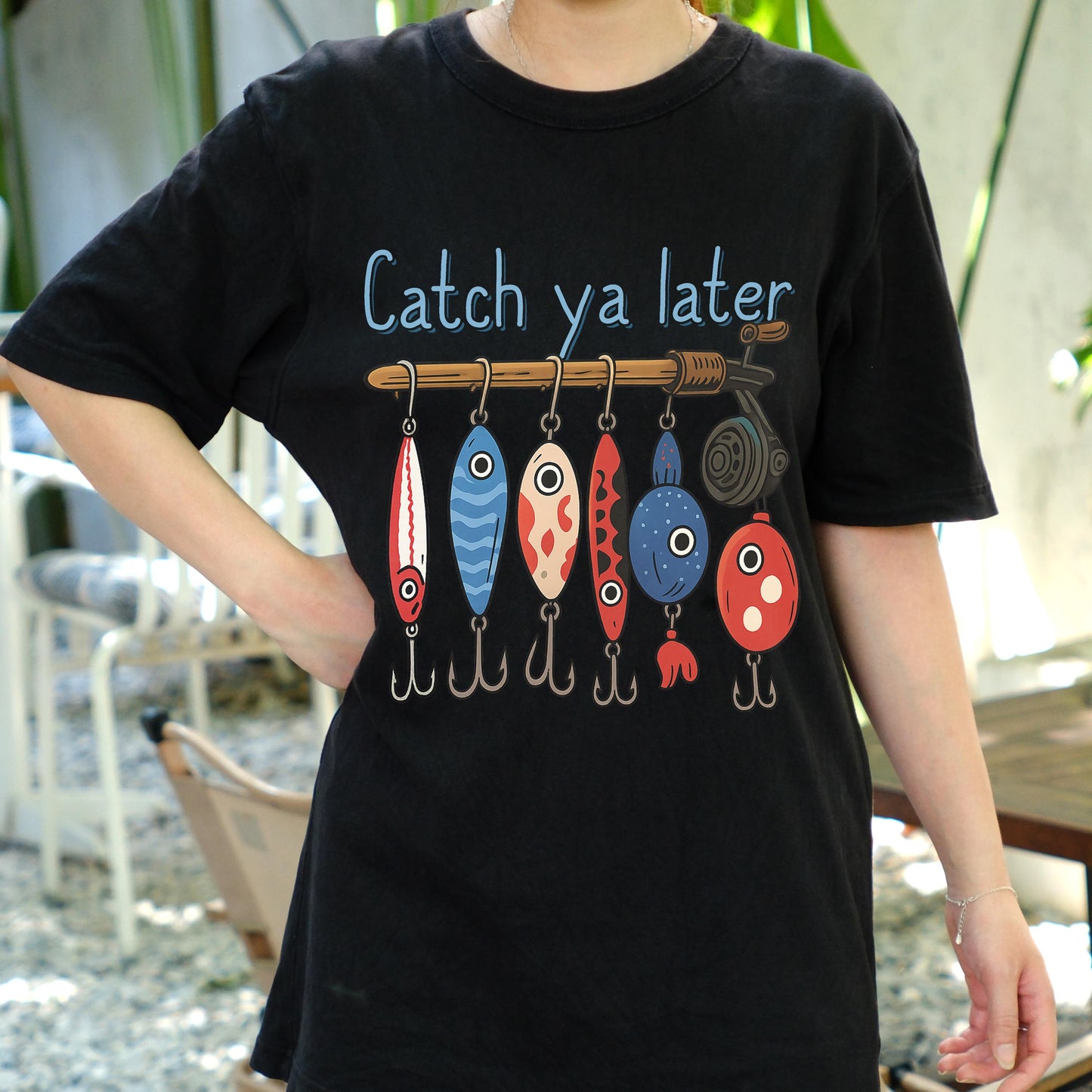 Catch Ya Later Fishing Shirt, Funny Lure Tee for Fishermen, Cartoon Hook Shirt, Fisherman Dad Gift, Outdoor Lake Trip T-Shirt for Him