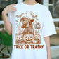 Trick or Trashy Raccoon Halloween Shirt, Funny Witch Pumpkin Tee, Spooky Trash Panda T-Shirt, Cute Fall Costume Party Gift Top