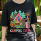 Camping Crew Shirt for Girls, Cute Tent Fire Lantern BBQ Camping T-Shirt, Friends Fun Camp Graphic Tee, Outdoors Summer Camp Shirt