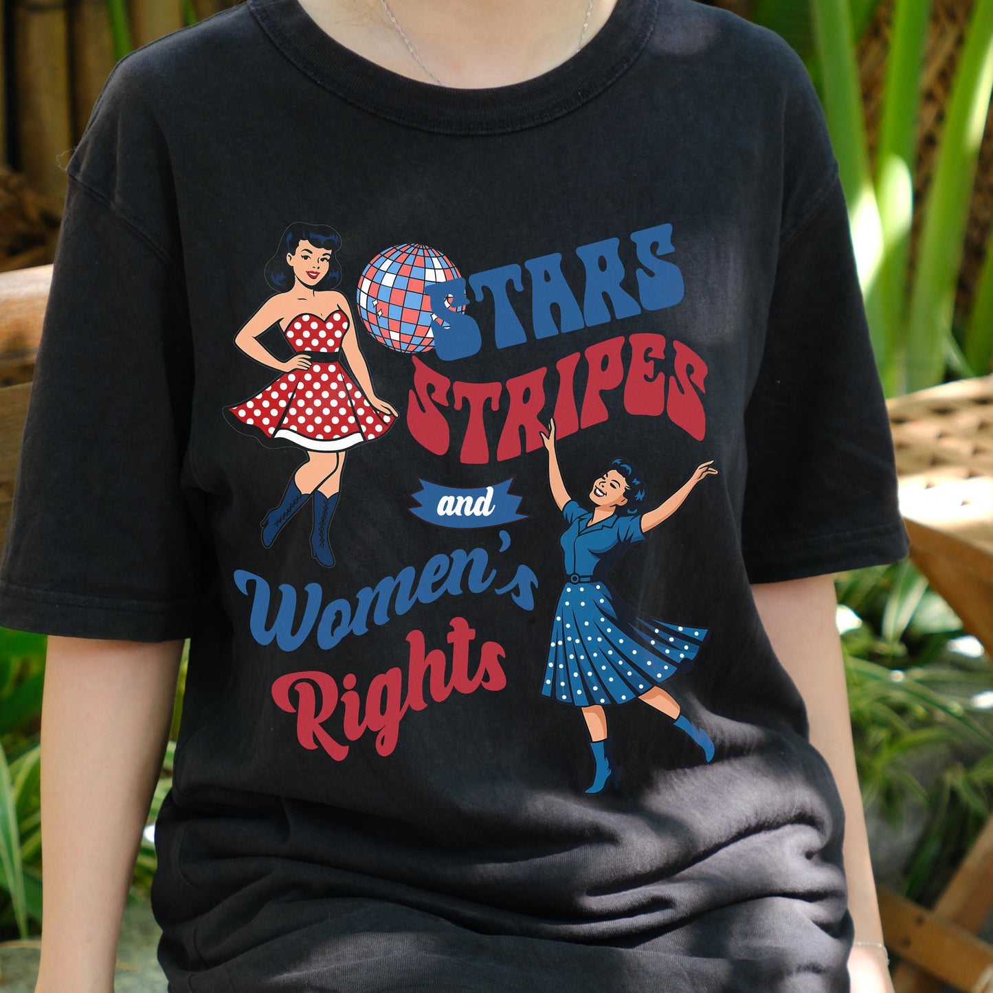 Stars Stripes and Women's Rights Shirt, Retro Feminist Tee, 4th of July Vintage Girl Power Shirt, Independence Day Equality T-Shirt