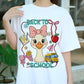 Cute Back to School Duck Shirt, Kawaii Pink Bow Goose Tee for Girls, Teacher Student First Day Shirt, Kids School Bus Graphic T-shirt