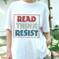 Read Think Resist Shirt, Retro Political Activism Tee, Thought Provoking Protest T-Shirt, Anti-Authoritarian Book Lover Gift