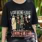 I Freaking Love Summerween Shirt, Funny Halloween Summer Tee, Spooky Monster Beach Shirt, Retro Skeleton Ice Cream T-Shirt, Fallween Vibe