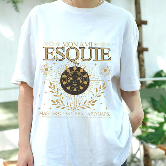 Mon Ami Esquie Shirt, Celestial Funny Sun Face Tee, Mystic Nap Lover Graphic T-Shirt, Retro Starry Boho Shirt, Cosmic Vibes Gift Tee