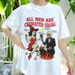 All Men Are Cremated Equal Shirt, Witchy Feminist Dark Humor Tee, Halloween Retro Skeleton T-Shirt, Funny Spooky Girl Power Graphic Tee