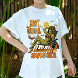 Hot Ghoul Summer Shirt, Spooky Babe Halloween Beach Tee, Funny Sexy Ghoul Graphic T-Shirt, Retro Skeleton Girl Summerween Vibes Top