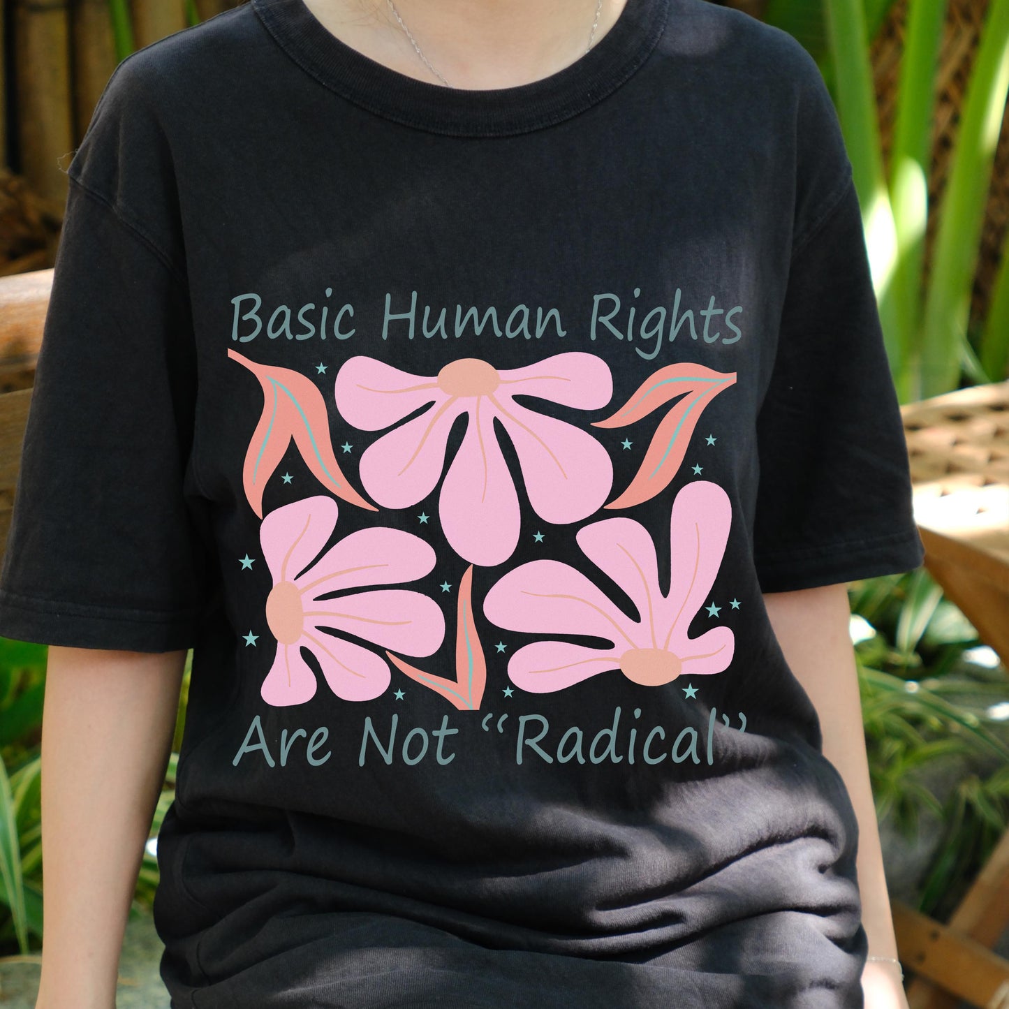 Basic Human Rights Shirt, Feminist Activism Tee, Retro Floral Political T-Shirt, Social Justice Graphic Top, Equality Awareness Gift